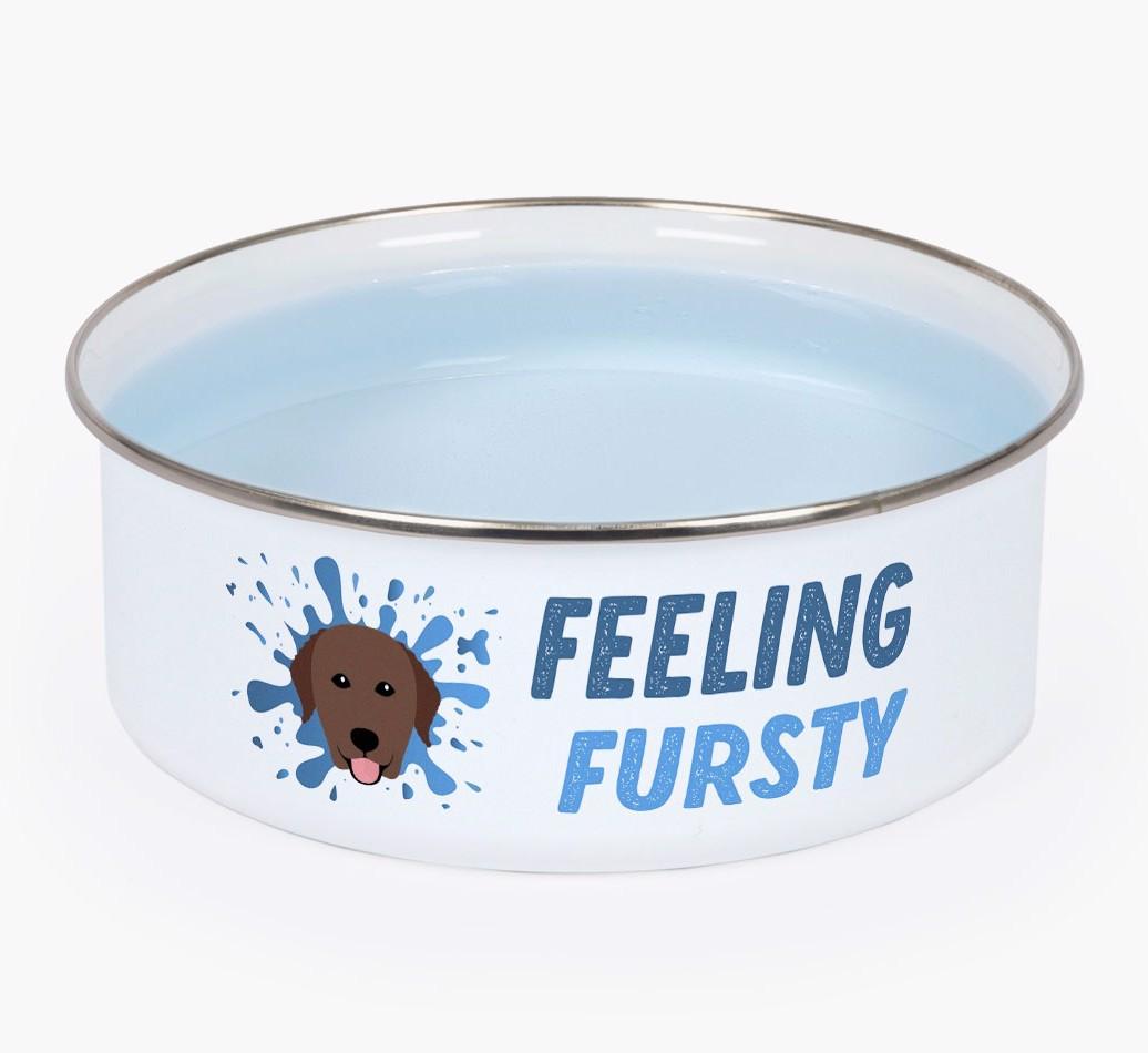 Feeling Fursty: Personalized {breedFullName} Enamel Dog Bowl