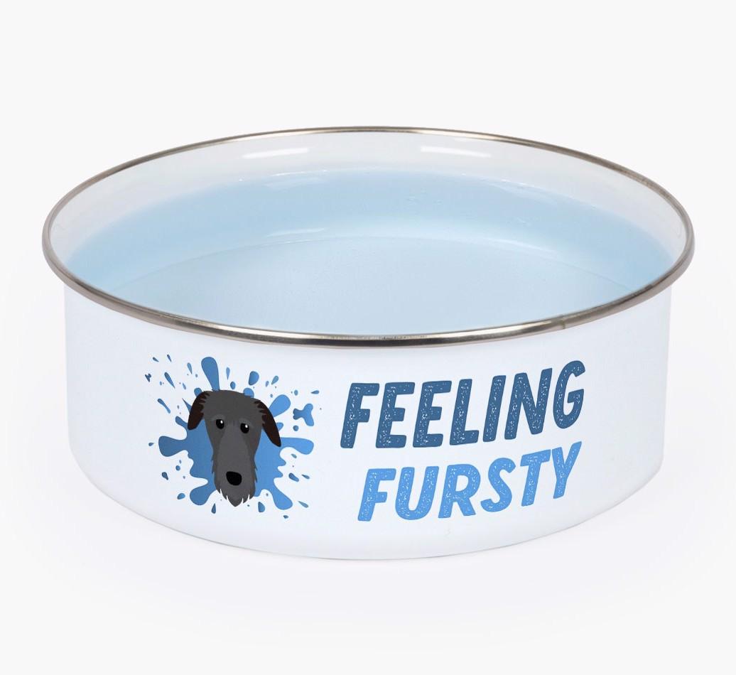 Feeling Fursty: Personalized {breedFullName} Enamel Dog Bowl