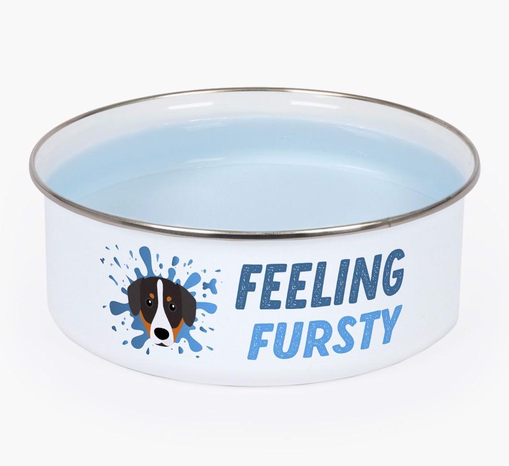 Feeling Fursty: Personalized {breedFullName} Enamel Dog Bowl