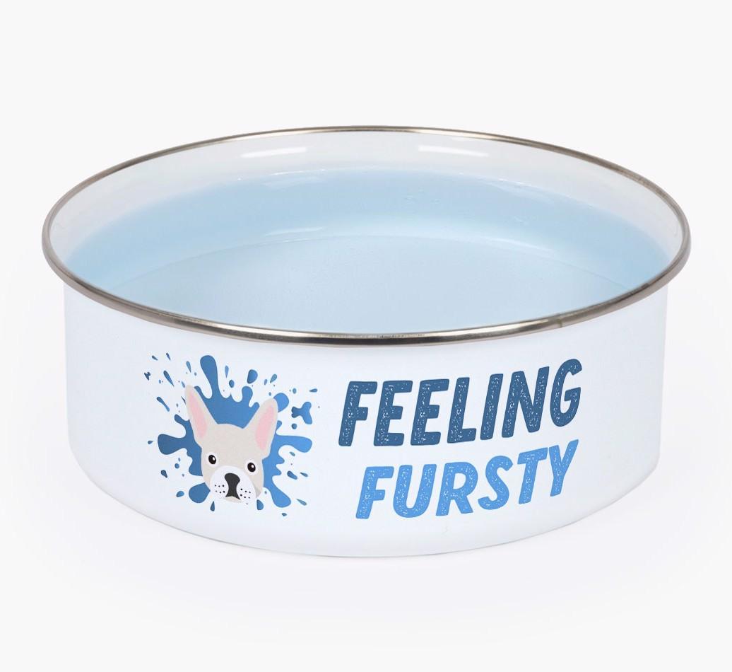 Feeling Fursty: Personalised {breedFullName} Enamel Dog Bowl