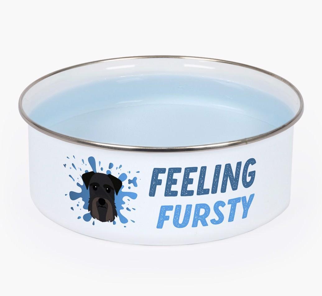 Feeling Fursty: Personalized {breedFullName} Enamel Dog Bowl