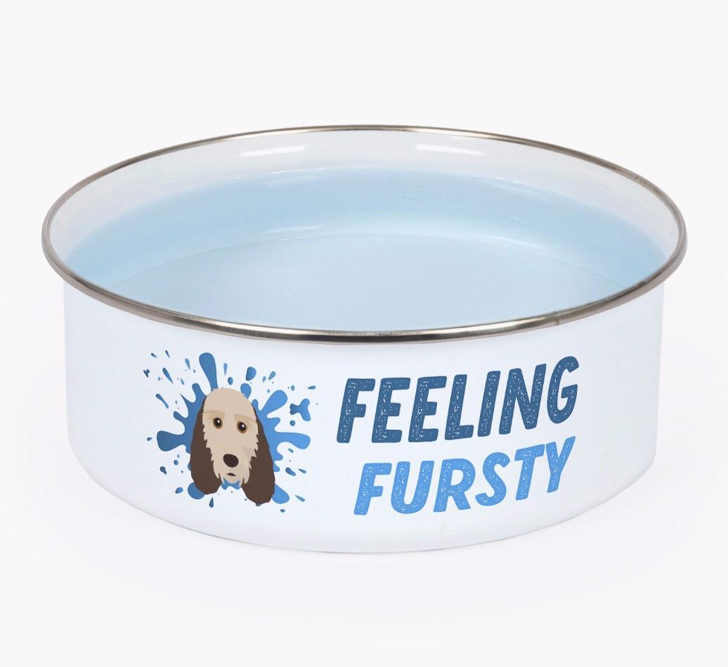 Feeling Fursty: Personalized {breedFullName} Enamel Dog Bowl