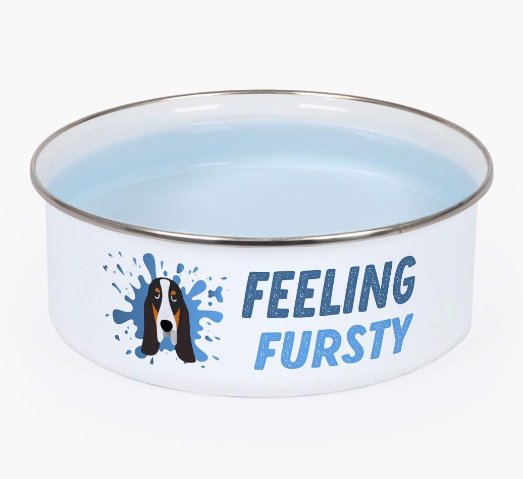 Feeling Fursty: Personalized {breedFullName} Enamel Dog Bowl
