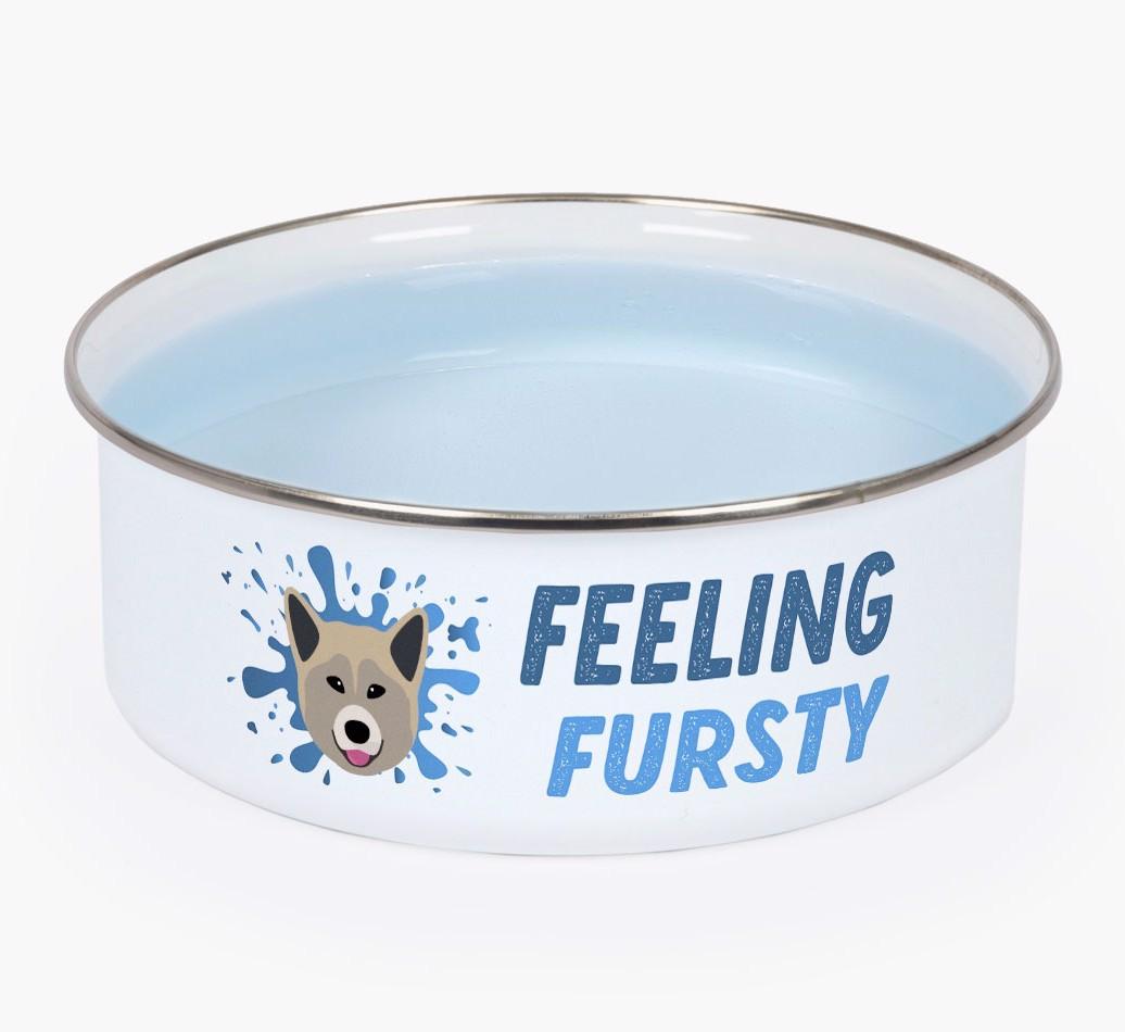 Feeling Fursty: Personalized {breedFullName} Enamel Dog Bowl