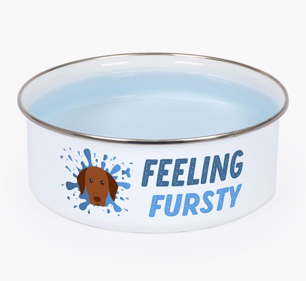 Feeling Fursty: Personalised {breedFullName} Enamel Dog Bowl