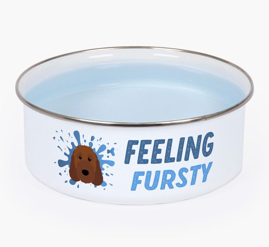Feeling Fursty: Personalized {breedFullName} Enamel Dog Bowl