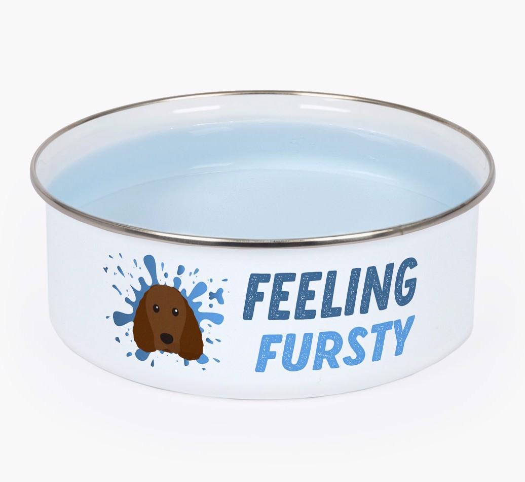 Feeling Fursty: Personalized {breedFullName} Enamel Dog Bowl