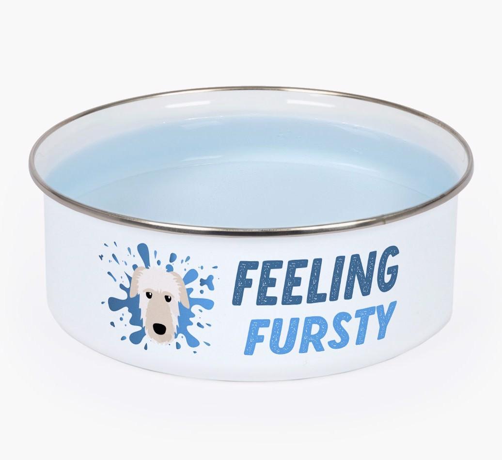 Feeling Fursty: Personalized {breedFullName} Enamel Dog Bowl