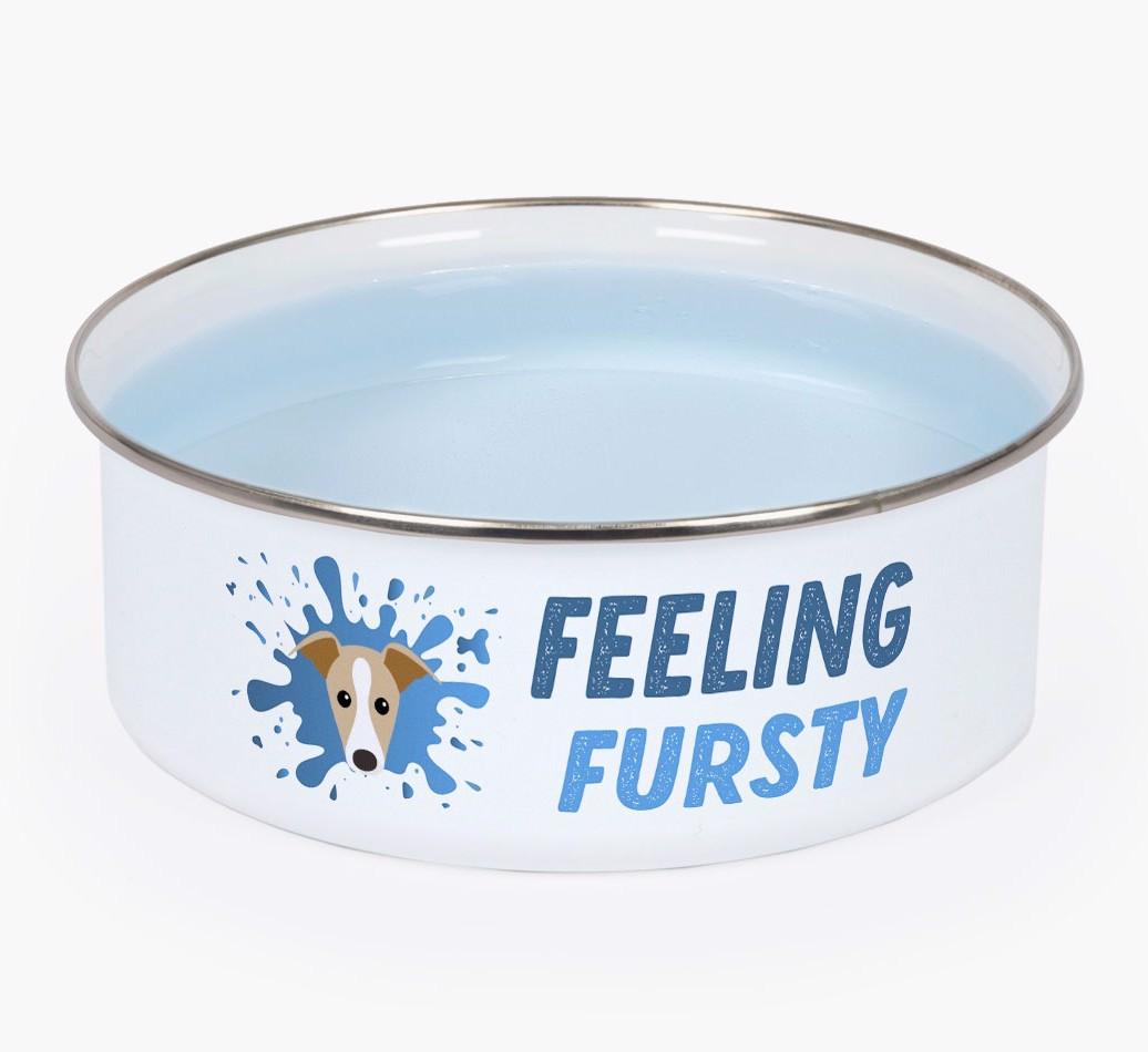 Feeling Fursty: Personalized {breedFullName} Enamel Dog Bowl