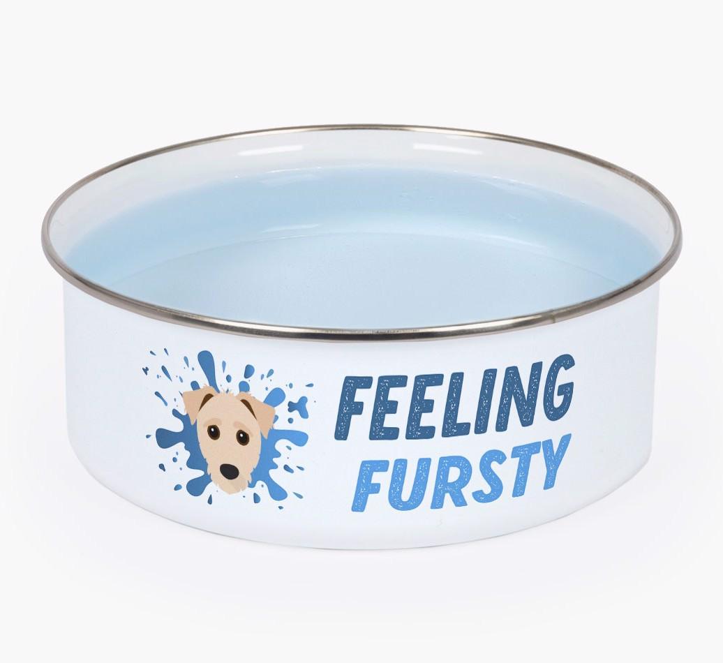 Feeling Fursty: Personalized {breedFullName} Enamel Dog Bowl