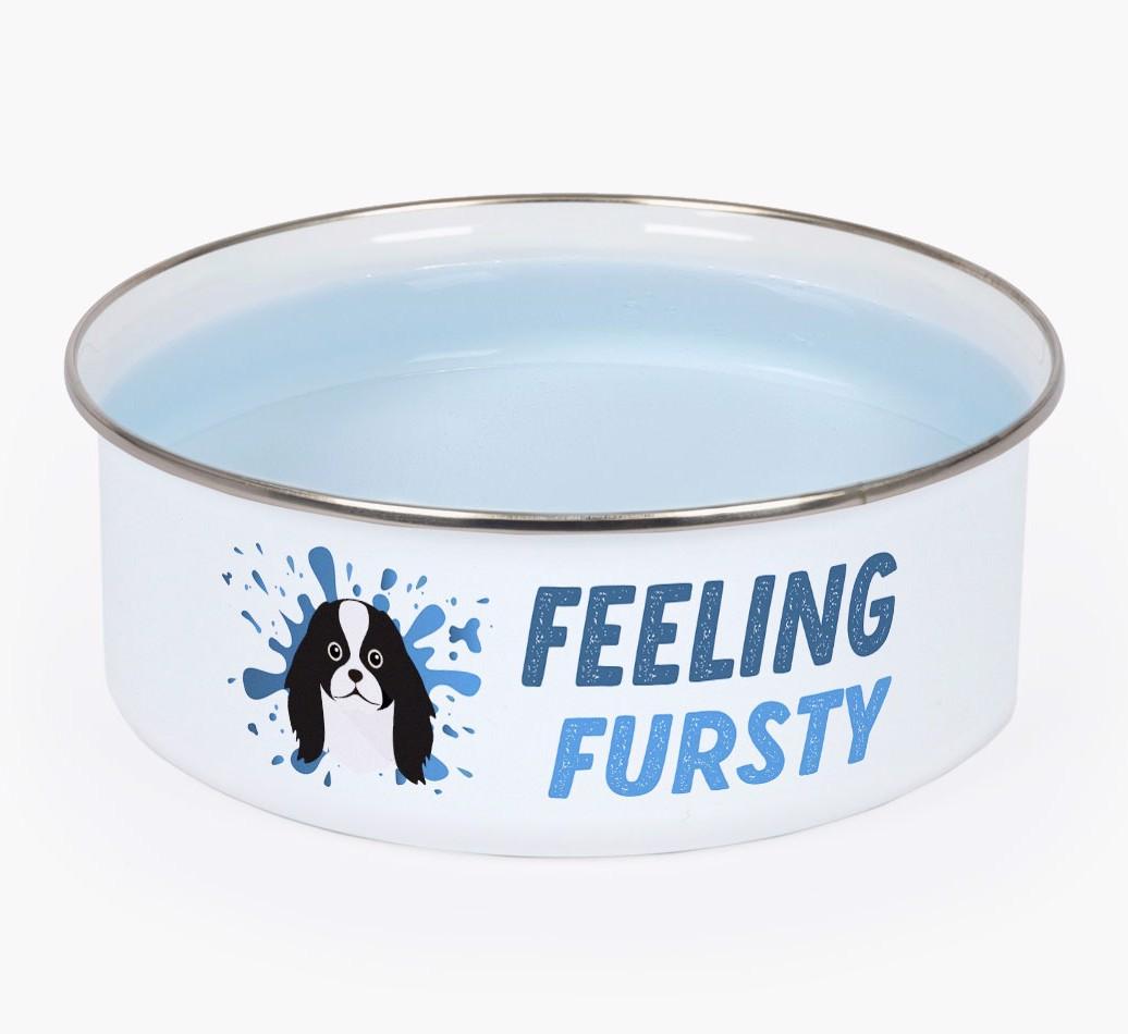 Feeling Fursty: Personalized {breedFullName} Enamel Dog Bowl
