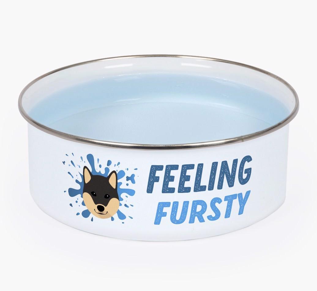 Feeling Fursty: Personalized {breedFullName} Enamel Dog Bowl