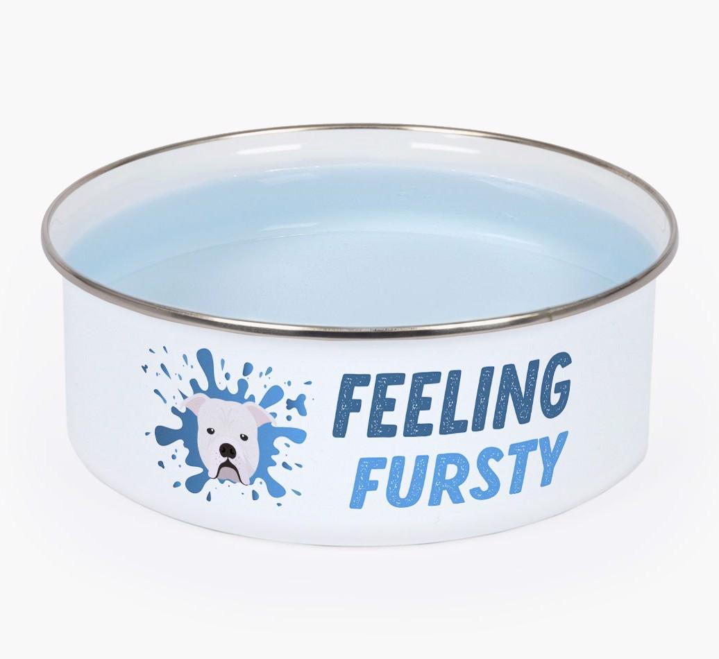 Feeling Fursty: Personalized {breedFullName} Enamel Dog Bowl