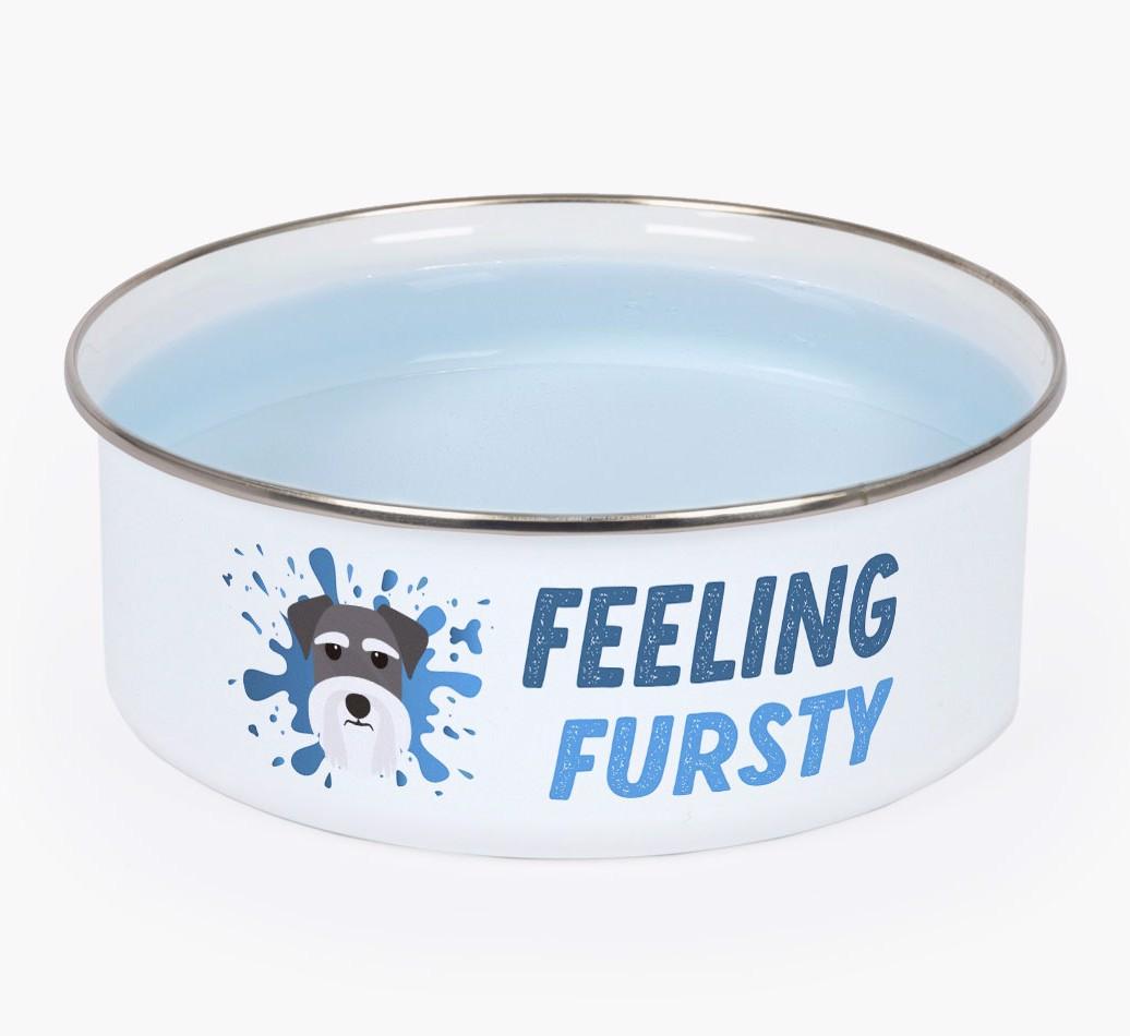Feeling Fursty: Personalized {breedFullName} Enamel Dog Bowl