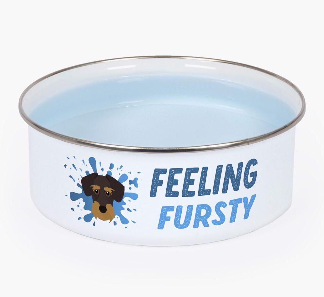 Feeling Fursty: Personalized {breedFullName} Enamel Dog Bowl