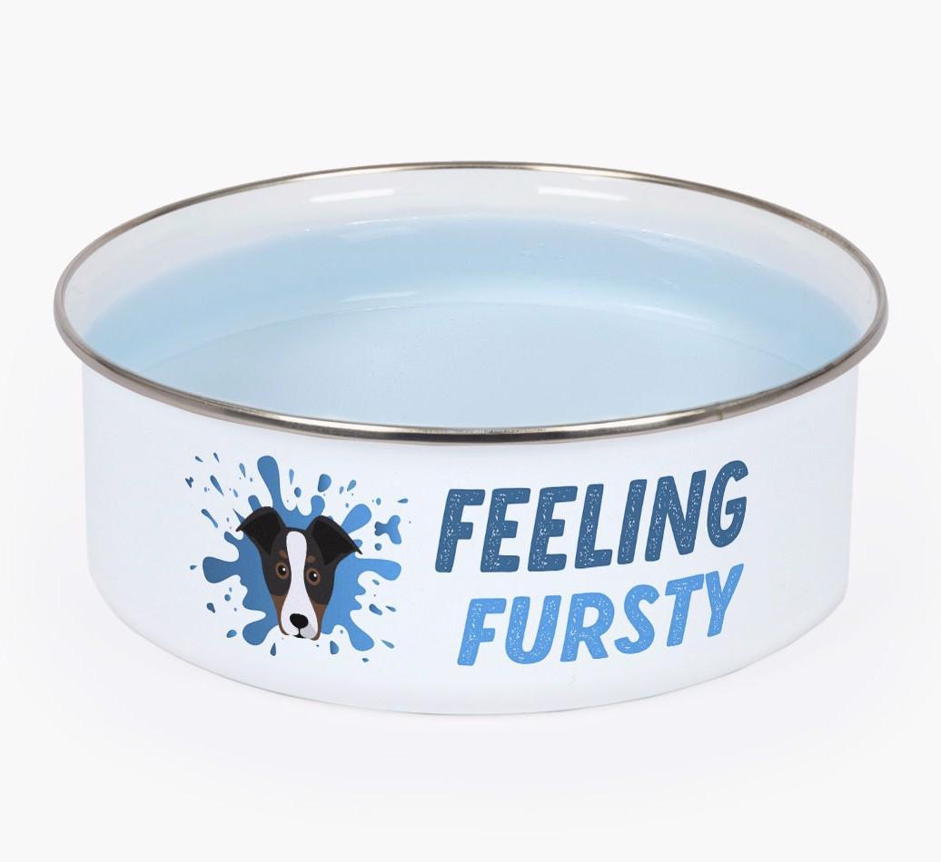 Feeling Fursty: Personalized {breedFullName} Enamel Dog Bowl