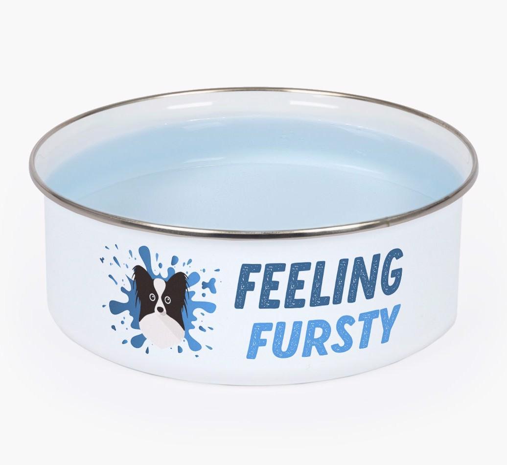 Feeling Fursty: Personalized {breedFullName} Enamel Dog Bowl