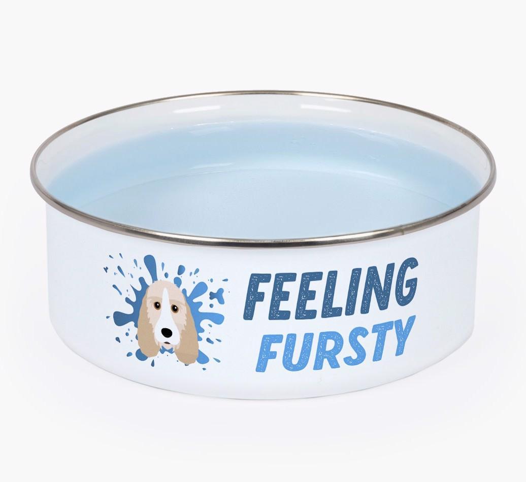 Feeling Fursty: Personalized {breedFullName} Enamel Dog Bowl