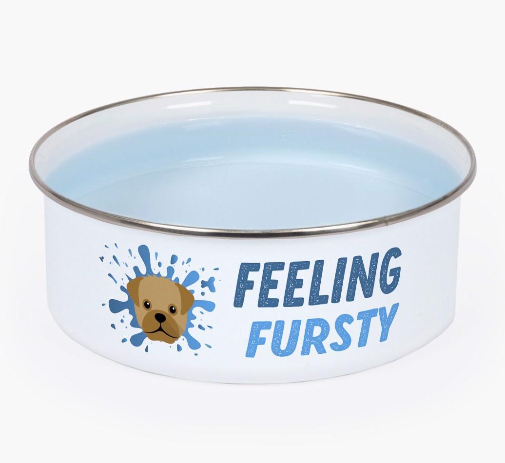 Feeling Fursty: Personalized {breedFullName} Enamel Dog Bowl