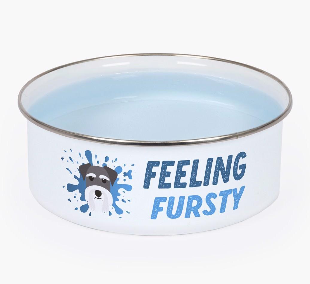 Feeling Fursty: Personalized {breedFullName} Enamel Dog Bowl
