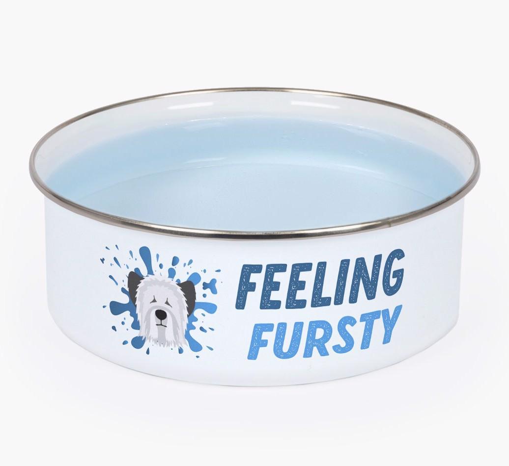 Feeling Fursty: Personalized {breedFullName} Enamel Dog Bowl