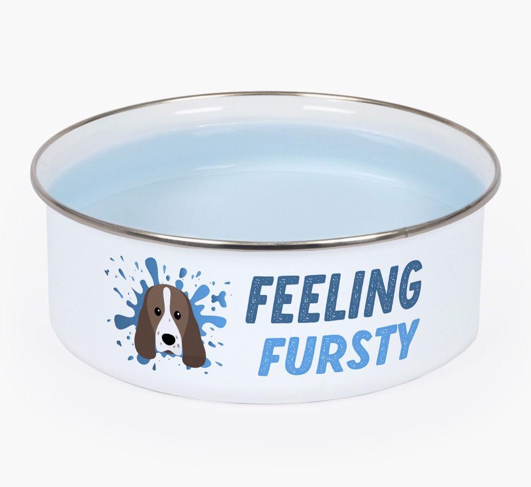 Feeling Fursty: Personalized {breedFullName} Enamel Dog Bowl
