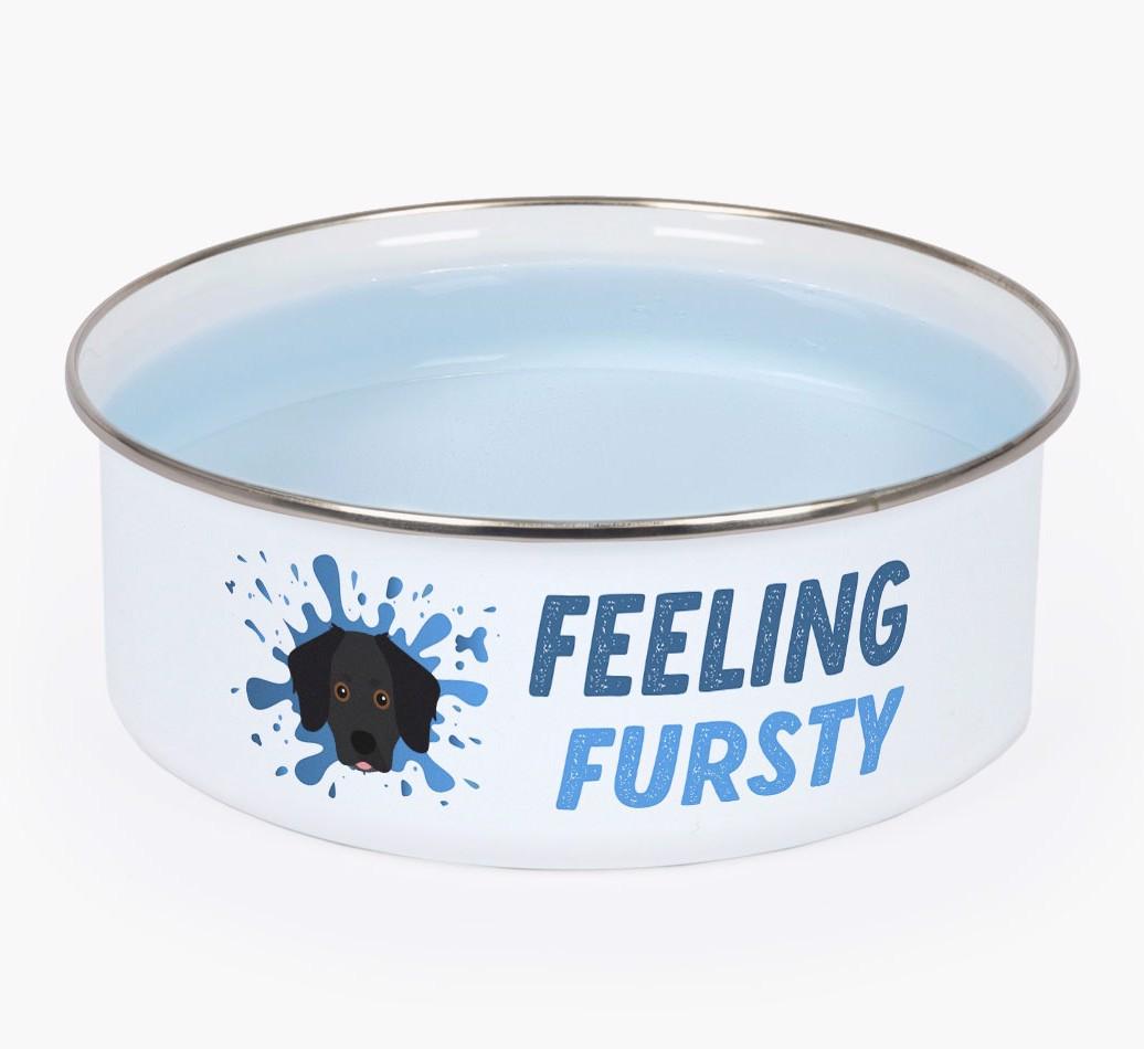 Feeling Fursty: Personalized {breedFullName} Enamel Dog Bowl