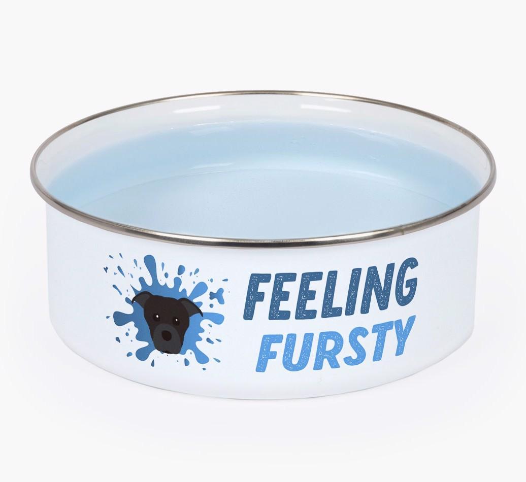 Feeling Fursty: Personalized {breedFullName} Enamel Dog Bowl
