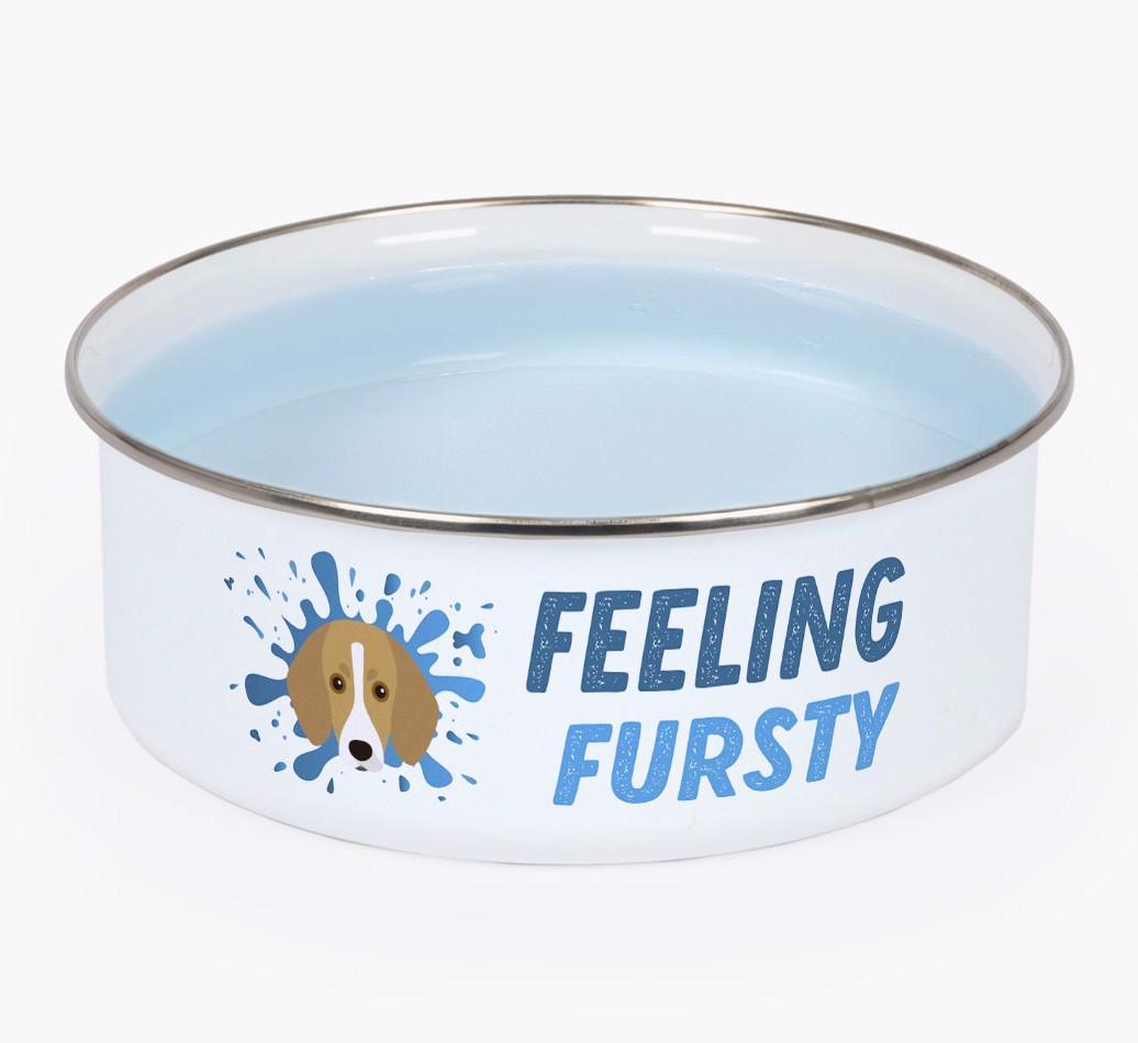 Feeling Fursty: Personalized {breedFullName} Enamel Dog Bowl