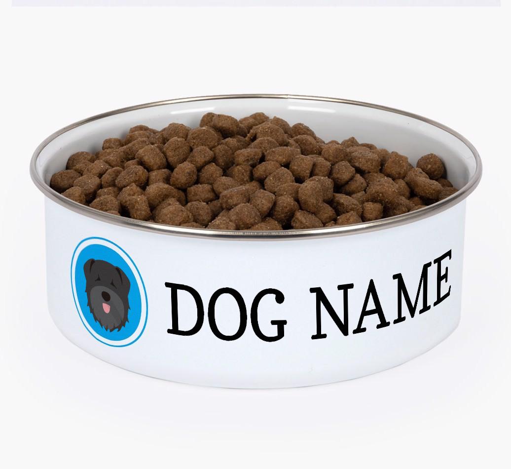 Name and Icon: Personalized {breedFullName} Enamel Dog Bowl