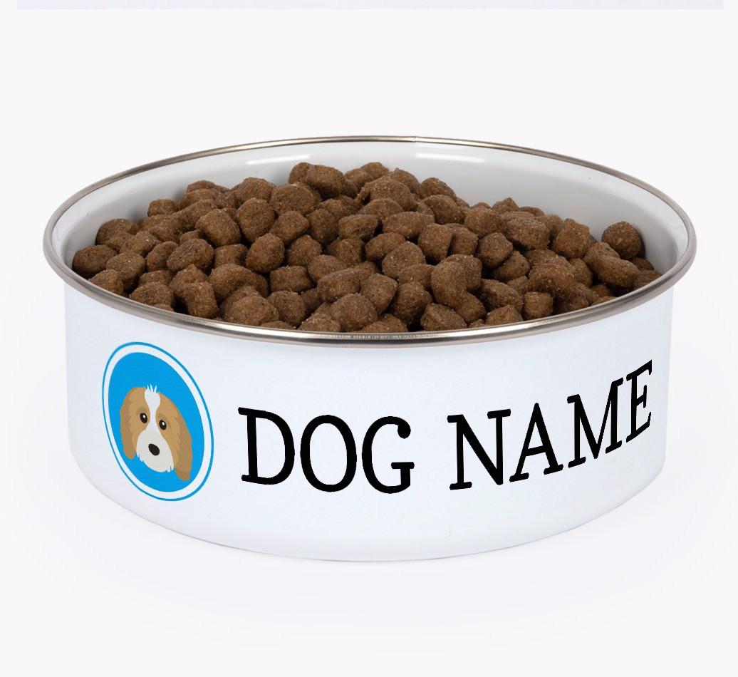 Name and Icon: Personalized {breedFullName} Enamel Dog Bowl