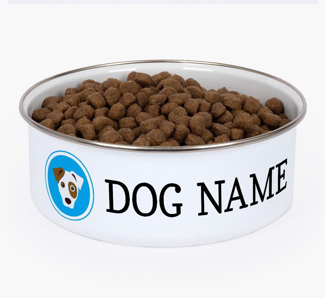 Name and Icon: Personalized {breedFullName} Enamel Dog Bowl