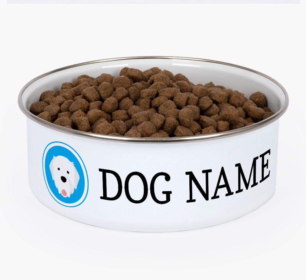 Name and Icon: Personalized {breedFullName} Enamel Dog Bowl
