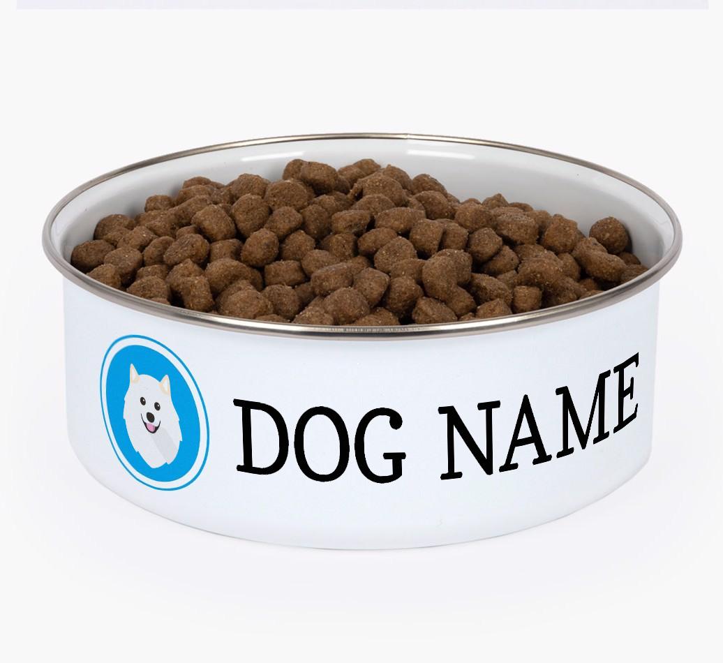 Name and Icon: Personalized {breedFullName} Enamel Dog Bowl