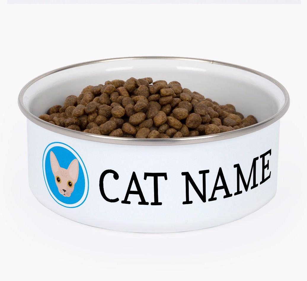 Name and Icon: Personalised {breedCommonName} Enamel Cat Bowl