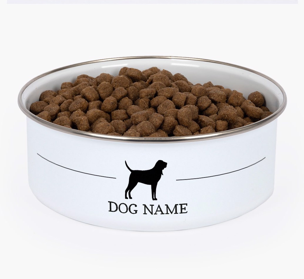 Silhouette: Personalised {breedFullName} Enamel Dog Bowl