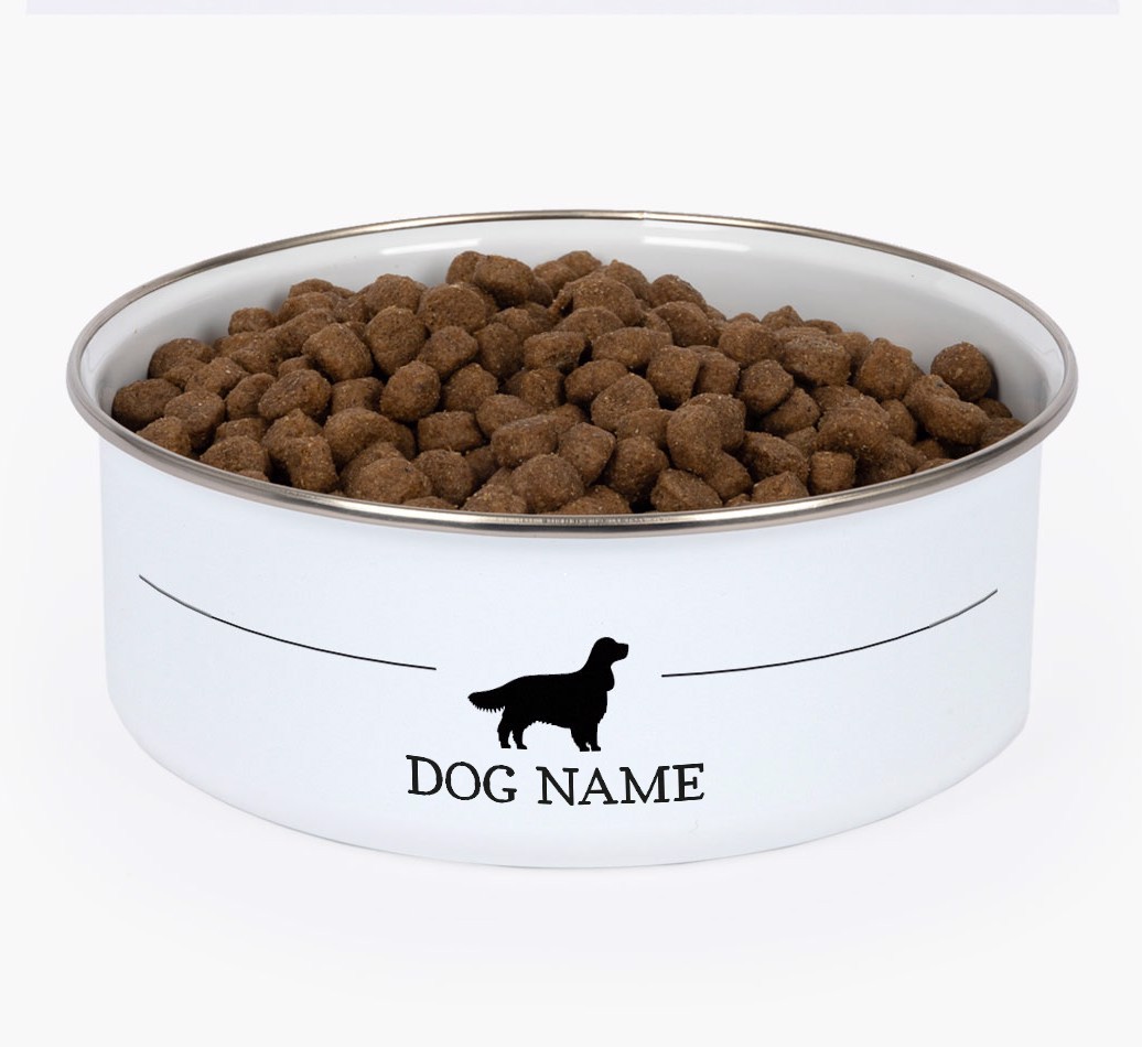 Silhouette: Personalised {breedFullName} Enamel Dog Bowl