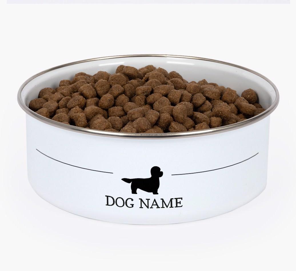 Silhouette: Personalized {breedFullName} Enamel Dog Bowl