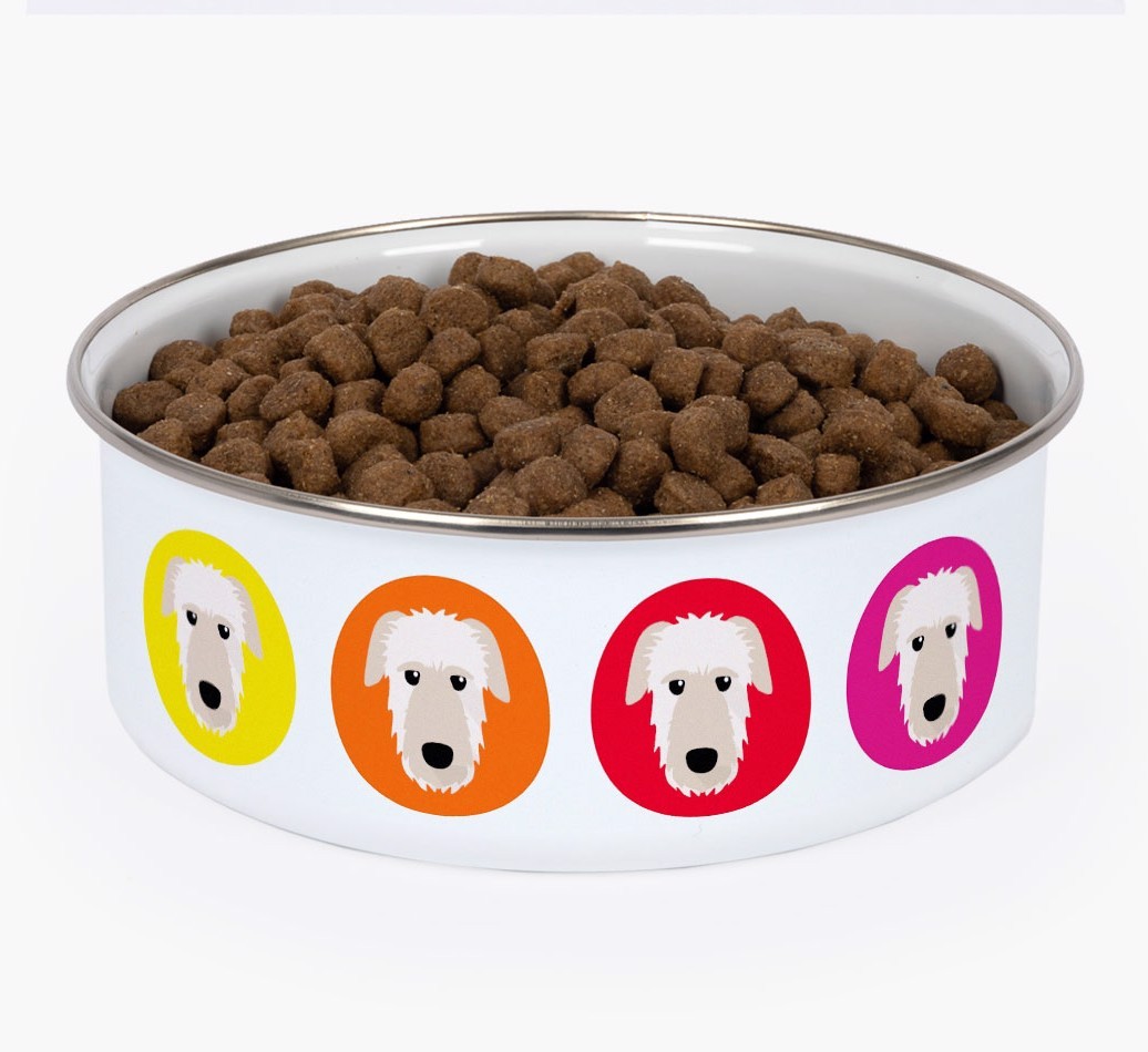Colourful Icons: Personalised {breedFullName} Enamel Dog Bowl
