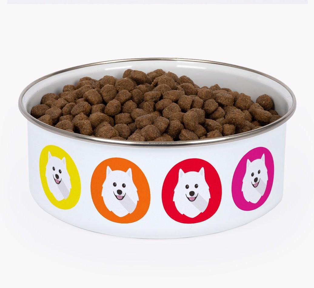 Colourful Icons: Personalised {breedFullName} Enamel Dog Bowl
