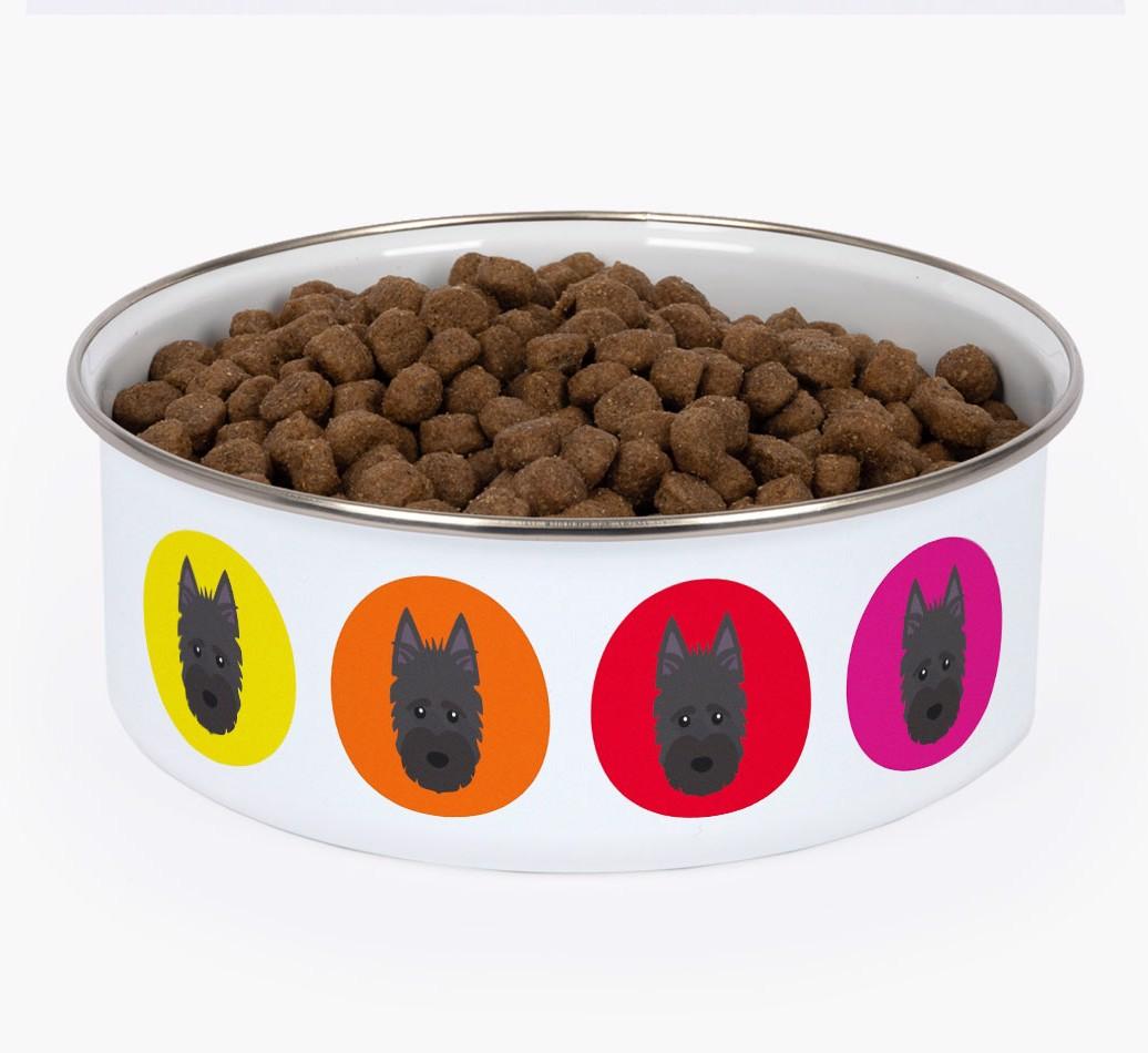 Colourful Icons: Personalised {breedFullName} Enamel Dog Bowl