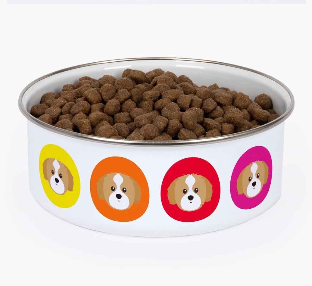 Colourful Icons: Personalised {breedFullName} Enamel Dog Bowl