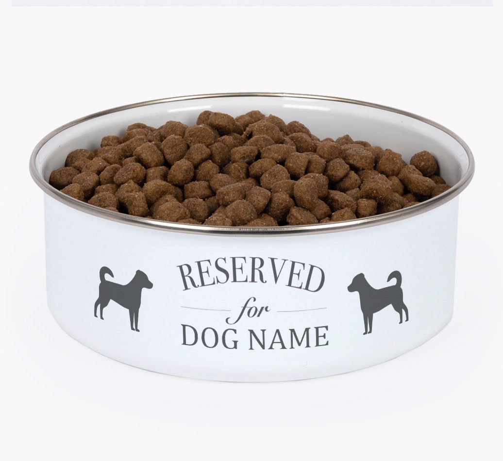 Reserved For: Personalised {breedFullName} Enamel Dog Bowl