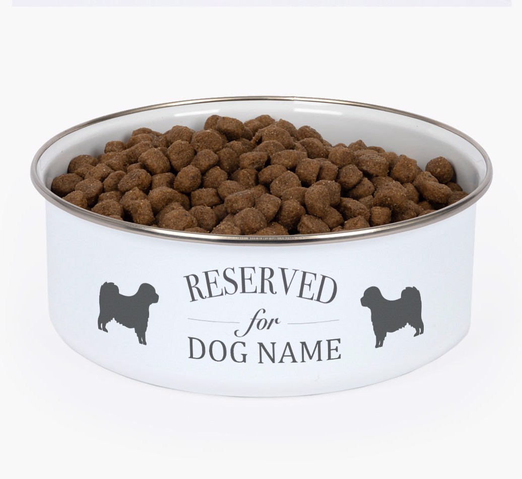 Reserved For: Personalised {breedFullName} Enamel Dog Bowl