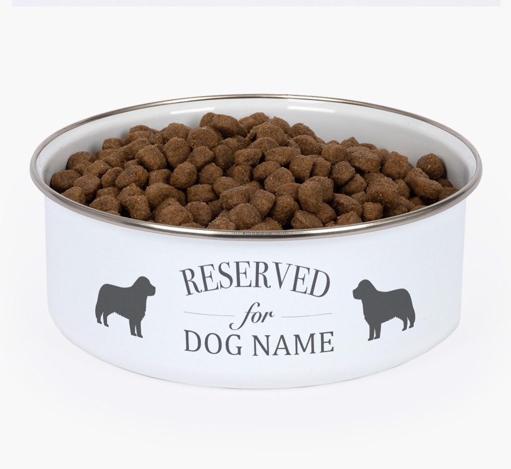 Reserved For: Personalised {breedFullName} Enamel Dog Bowl