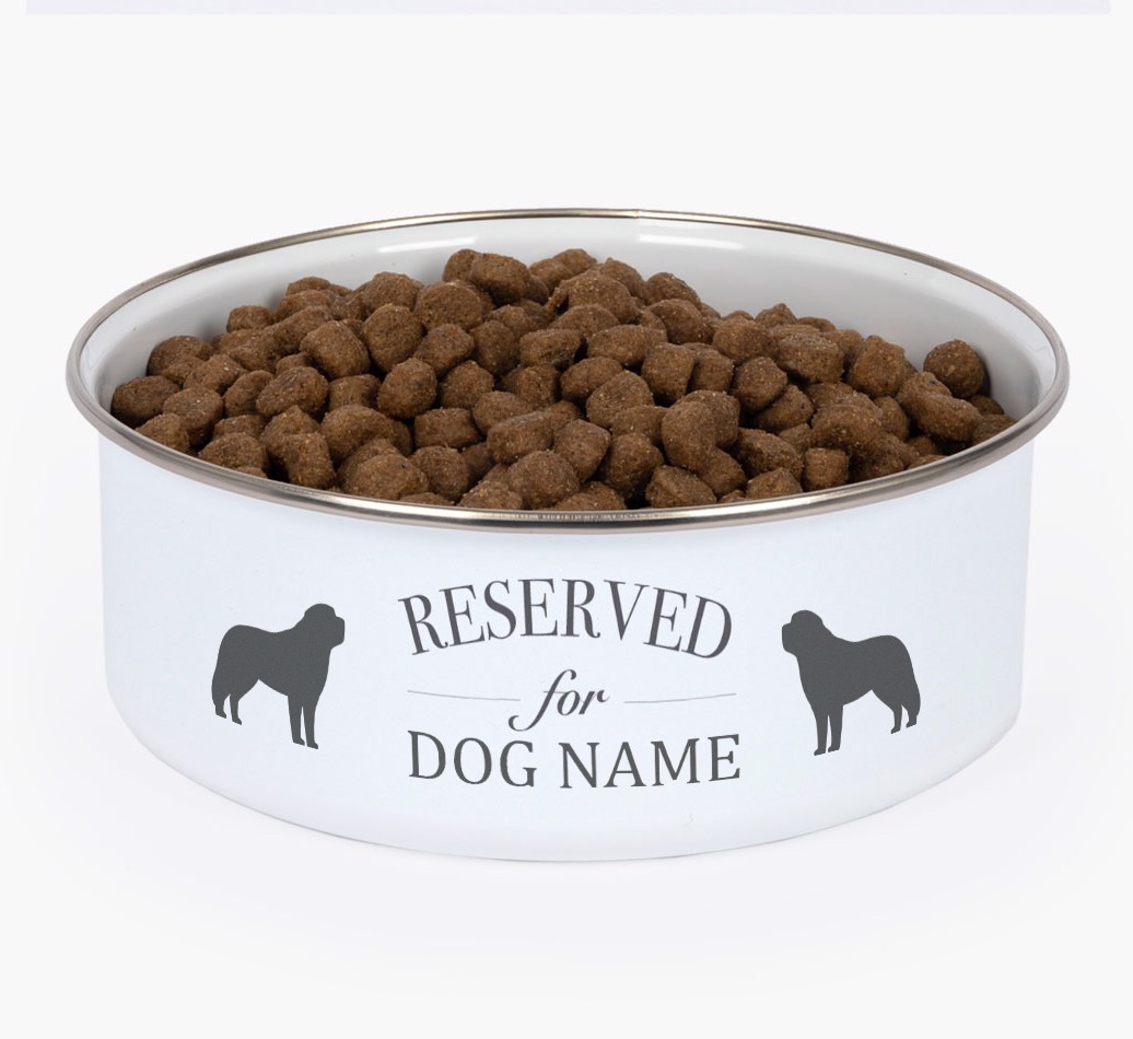 Reserved For: Personalised {breedFullName} Enamel Dog Bowl
