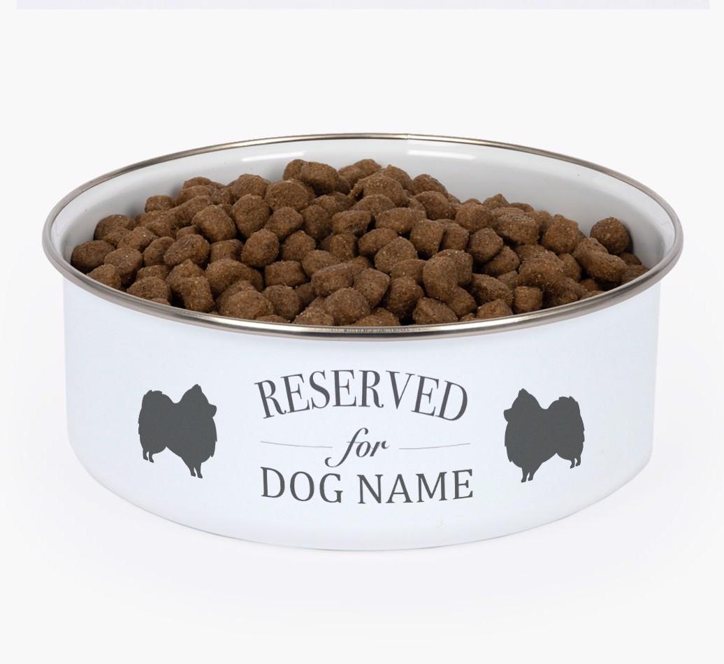 Reserved For: Personalized {breedFullName} Enamel Dog Bowl