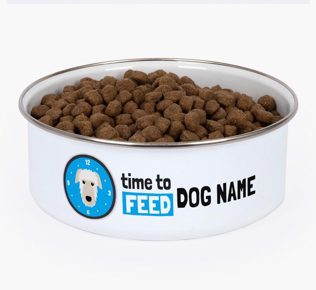 Time To Feed: Personalized {breedFullName} Enamel Dog Bowl