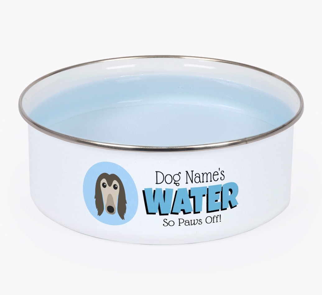 Water, Paws Off: Personalised {breedFullName} Enamel Dog Bowl