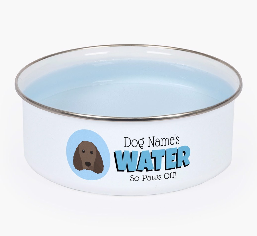 Water, Paws Off: Personalised {breedFullName} Enamel Dog Bowl